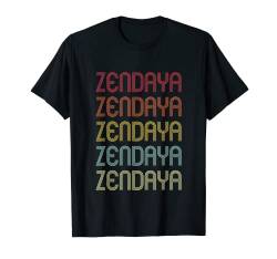 Zendaya Retro Wordmark Muster Vintage personalisiert 70er Jahre T-Shirt von Personalized Custom Apparel For Boys & For Girls