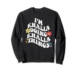 Retro Groovy I'm KHALIA Doing KHALIA Things Funny Mother's Sweatshirt von Personalized Name Mothers Day outfit For Women