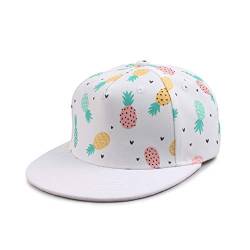 Baby Kappe Jungen Cap Baby Mädchen Sommermütze mit Schöne Stickereie Baby Basecap Sommer Schirmmütze Flache Kleinkind Baseball Cap (4-8Jahren, Weiß Pineapple) von Pesaat