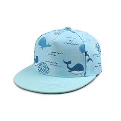 Pesaat Baby Kappe Jungen Cap Baby Mädchen Sommermütze mit Schöne Stickereie Kinder Basecap Sommer Schirmmütze Flache Kleinkind Baseball Cap (2-4Jahren, Himmelblaue Wal) von Pesaat