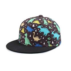 Pesaat Baby Kappe Jungen Cap Baby Mädchen Sommermütze mit Schöne Stickereie Kinder Basecap Sommer Schirmmütze Flache Kleinkind Baseball Cap (2-4Jahren, Schwarze Dinosaurier) von Pesaat