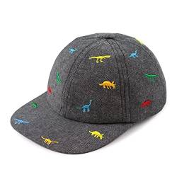 Pesaat Baby Schirmmütze Junge Baseballcap Kinder Sonnenhut UV Schutz Baby Junge Baseballkappe Kinder Jungen Sommerhut (Dunkelgraue Dinosaurier, Gr.46cm(3-6Monate)) von Pesaat