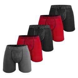 AND1 Sport Boxershorts 5er Pack Unterwäsche Herren Unterhosen Männer Retroshorts Boxer Brief Sportunterwäsche Retro Pants von Pesail