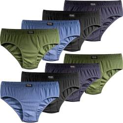 Pesail 10er Pack Herren Slips aus Baumwolle Größen von M bis 10XL Unterwäsche Unterhose Übergröße L-10er Pack Farbmix 3 von Pesail
