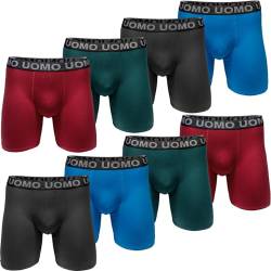 Pesail 4 oder 8 Herren Boxershorts mit verlängertem Bein ohne Aufrollen M-6XL Übergröße Unterwäsche Unterhose Retroshorts Bunt Langes Bein 2XL-8er Pack Farbmix 1 von Pesail