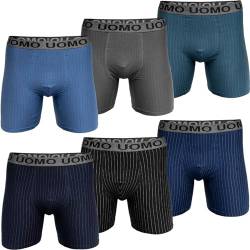 Pesail 4 oder 8 Herren Boxershorts mit verlängertem Bein ohne Aufrollen M-6XL Übergröße Unterwäsche Unterhose Retroshorts Bunt Langes Bein 3XL-4er Pack Farbmix 3 von Pesail