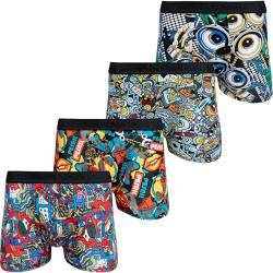 Pesail 8er Pack Herren Boxershorts aus Baumwolle und Modal Männer Retroshorts Unterwäsche Unterhose witzige Motive M L XL 2XL 3XL 4XL 5XL 6XL 2XL-Mix Colors #3 von Pesail