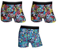 Pesail Psychedelic Acid Trip Top Boxershorts 3er Pack als zufälliger Farbmix, Größe XX-Large (2XL), Farbe je 3X Surprise Color Mix von Pesail