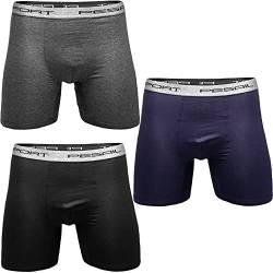 Pflegeleichte Herren Boxershorts mit langem Bein aus Baumwolle Unterwäsche Retroshorts Unterhose Long L 9er Pack von Pesail