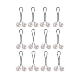 12 Stück mehrfarbige Kopftuch-Perlen-Clips, muslimische Hijab-Perlen-Brosche, U-Muslimischer Schal, Schal, Hijab-Damenclips, 12pcs von Pessrrtewg