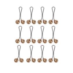 12 Stück mehrfarbige Kopftuch-Perlen-Clips, muslimische Hijab-Perlen-Brosche, U-Muslimischer Schal, Schal, Hijab-Damenclips, 12pcs von Pessrrtewg