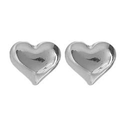 Goldene Herz-Ohrringe für Frauen, klobige Herzohrring-Ohrstecker, Liebesherzform für Frauen, Ohrringe, niedliche Herz-Ohrstecker, 1 pair von Pessrrtewg