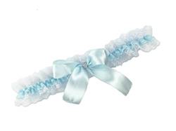 Pet-Jos Braut-Strumpfband Spitze Blau Strumpfband Weiß Schleife und Strass Spitze Strumpfband Hochzeit Strumpfband Braut Blau Hochzeit Strumpfband Einheitsgröße, weiß, One size von Pet-Jos