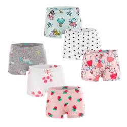 Petalum 6er Pack Boxershorts Mädchen Unterhosen Baumwolle Unterwäsche Panty Shorts Höschen 6-7Jahre C von Petalum