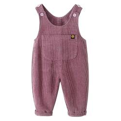 Petalum Baby Cord Latzhose Jungen Mädchen Ärmellose Strampler Overall Kleinkind Casual Herbst Winter Jumpsuit mit Tasche von Petalum