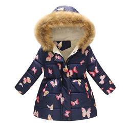 Petalum Kinder Daunenjacke Jungen Mädchen Winterjacke Langarm Kleinkinder Steppjacke Kunstfell Hoodie warm Daunenmantel Outwear 6-7 Jahre Muter B von Petalum