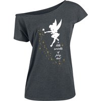 Peter Pan - Disney T-Shirt - Pixie Dust - S bis XXL - für Damen - Größe M - grau  - Lizenzierter Fanartikel von Peter Pan