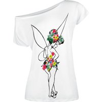 Peter Pan - Disney T-Shirt - Tinker Bell - Flower Power - S bis XXL - für Damen - Größe XL - weiß  - Lizenzierter Fanartikel von Peter Pan