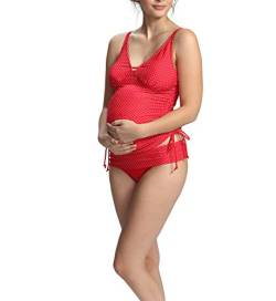 Petit Amour Umstands-Tankini Schwangerschafts-Bikini AVA Bademode Set Oberteil Unterteil rot weiß gepunktet Cup B bis D Gr. XL von Petit Amour