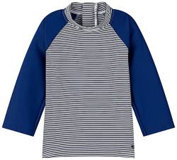 Petit Bateau Baby Jungen Anti-UV-Langarm-T-Shirt, Blau Medieval / Weiss Marshmallow, 12 Monate von Petit Bateau