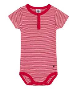 Petit Bateau Baby Jungen Kurzarm-Body mit Kragen, Rot Corrida / Weiss Marshmallow, 12 Monate von Petit Bateau