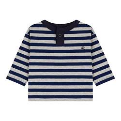 Petit Bateau Baby Jungen Langarm-T-Shirt, Blau Medieval / Grau Fumee, 12 Monate von Petit Bateau