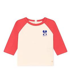 Petit Bateau Baby Jungen Langarm-T-Shirt, Weiss Avalanche / Orange Oursin, 12 Monate von Petit Bateau