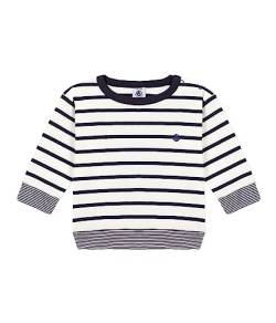 Petit Bateau Baby Jungen Langarm-T-Shirt, Weiss Marshmallow / Blau Smoking, 3 Monate von Petit Bateau