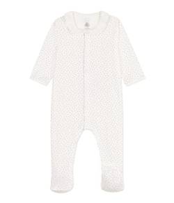 Petit Bateau Baby Mädchen Pyjama zum Schlafen gut, Weiss Marshmallow / Blau Edna, 0 Monate von Petit Bateau