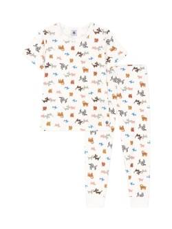 Petit Bateau Jungen Pyjama, Weiss Marshmallow / Mehrfarbig, 2 Jahre von Petit Bateau