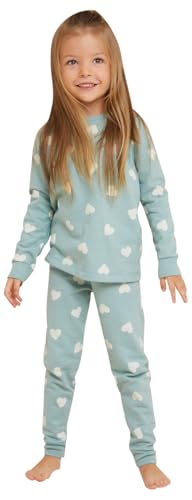 Petit Bateau Mädchen Pyjama, Grün Paul / Weiss Avalanche, 4 Jahre von Petit Bateau