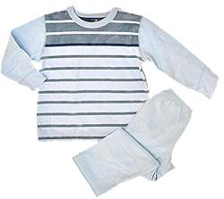 Petit Bateau Pyjama 73659 - Schlafanzug Nicki hellblau-blau Blockstreifen (4 A - 104) von Petit Bateau