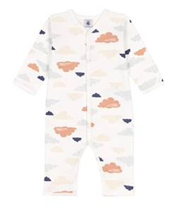 Petit Bateau Unisex Baby Pyjama ohne Fuß für einen guten Schlaf, Weiss Marshmallow / Blau Chaloupe, 3 Monate von Petit Bateau