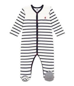 Petit Bateau Unisex Baby Pyjama zum Schlafen gut, Weiss Marshmallow / Blau Smoking, 24 Monate von Petit Bateau