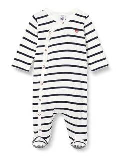 Petit Bateau Unisex Baby Pyjama zum Schlafen gut, Weiss Marshmallow / Blau Smoking, 24 Monate von Petit Bateau