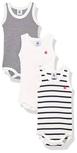 Petit Bateau Unisex BabyÄrmelloser Body (3er Pack) , Variante 1, 24 Monate von Petit Bateau