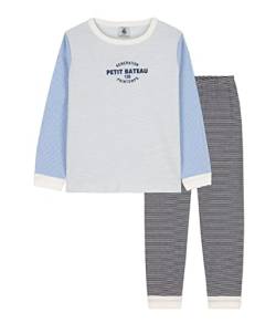 Petit Bateau Unisex-Kinder Pyjama, Blau Smoking / Mehrfarbig, 3 Jahre von Petit Bateau