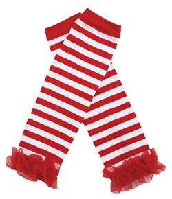 Petitebelle Beinwärmer für Kinder, 2-6 Jahre, Rot / Weiß gestreift, rot, One size von Petitebelle