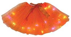 Petitebelle Damen Tüll-Tutu, mit LED-Beleuchtung Gr. Einheitsgröße, Orange von Petitebelle
