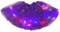 Petitebelle Einfarbige Bling Sterne Led Lichter Lady Tüll Tutu, violett, Einheitsgröße von Petitebelle