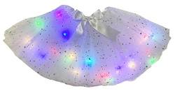 Petitebelle Einfarbige Bling Sterne Led Lichter Lady Tüll Tutu, weiß, Einheitsgröße von Petitebelle