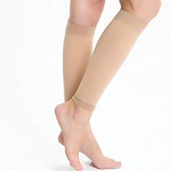 1 Paar Medizinische Kompressionsstrümpfe Socken Lindern Wadenschmerzen Schwellung Krampfadern (Color : Skin, Size : L) von Petyoung