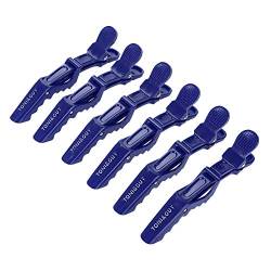 6 Stücke Krokodil Haarspange Anti-slip Einzelne Zinke Friseur Haar Abschnitt Klaue Spangen Barrette Krokodilklemme Für Friseur Und Clipping (Color : Blau) von Petyoung