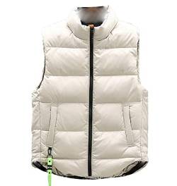 Daunenweste Herren Ärmellose Winterweste Jacke Ärmellos Herren Steppweste Westen Männer Warme Oversize Armellose Puffer Weste Herren Winter Herrenwesten Übergrößen Outdoor Steppjacke Herren Beige M von Peuignao