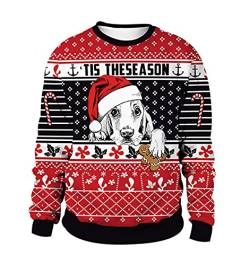 Hässliche Weihnachtspullover Damen Herren Hässlicher Lustige Weihnachtspulli Ugly Christmas Weihnacht Pullover Pulli Weihnachts Sweatshirt Weihnachten Häßliche Witzige Bad Lustig Hässlich Rentier XL von Peuignao