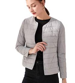 Leichte Daunenjacke Damen Leichter Daunenmantel Damen Ultraleichte Daunenjacke Damen Leicht Steppjacke Lightweight Steppmantel Federleichte Daunenjacken Daunen Mantel Für Frauen Daun Jacken Grau M von Peuignao