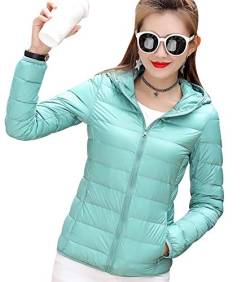 Leichte Daunenjacke Damen Leichter Daunenmantel Damen Ultraleichte Daunenjacke Damen Packbar Leicht Daunen Steppjacke mit Kapuze Federleichtec Daunenjacken Daunen Mantel Für Frauen Jacken Blau 3XL von Peuignao