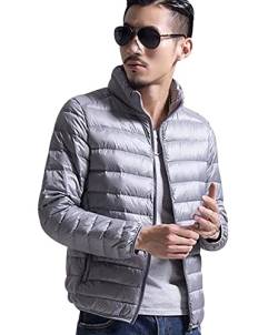 Leichte Daunenjacke Herren Daunen Steppjacke Herren Leicht Übergangsjacke Puffer Jacke Männer Winterjacke Daunenmantel Ultraleicht Steppmantel Herren Down Jacket Light Men Mantel Wasserdicht Grau S von Peuignao