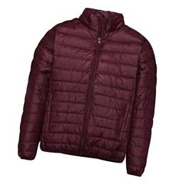 Leichte Daunenjacke Mit Kapuze Herren Daunenmantel Steppjacke Daunen Winterjacke Herren Leicht Männer Down Jacket Lightweight Daunenjacken Winterjacken Steppjacken Winter Sportliche Winter Wein Rot M von Peuignao