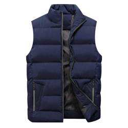 Puffer Weste Herren Steppweste Winterweste Herren Ärmellose Jacke Westen Herren Winter Warme Wattierte Weste Herren Herrenwesten Übergrößen Gilet Männer Bodywarmer Weste Stepp Ärmellos Herren Blau 8XL von Peuignao